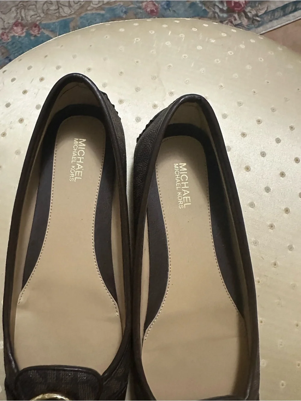 Michael Kors Fulton Moccasin Flat Shoes (Brown Signature Studded) NWOT - Picture 5 of 8